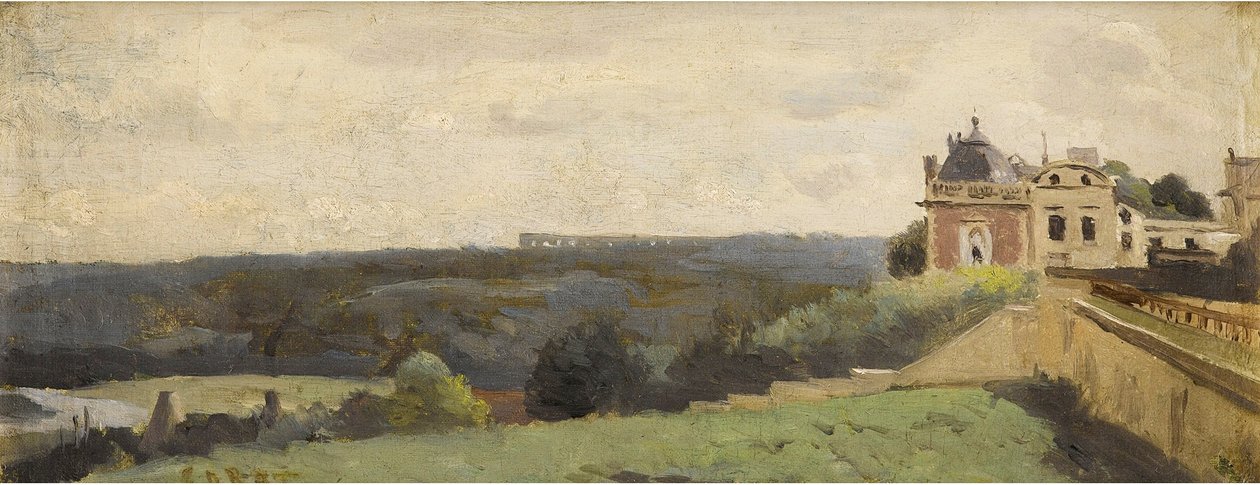 Terrassen på slottet Saint-Germain en Laye af Jean Baptiste Camille Corot