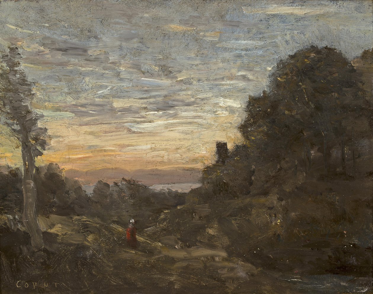 Tårnet i træerne af Jean Baptiste Camille Corot
