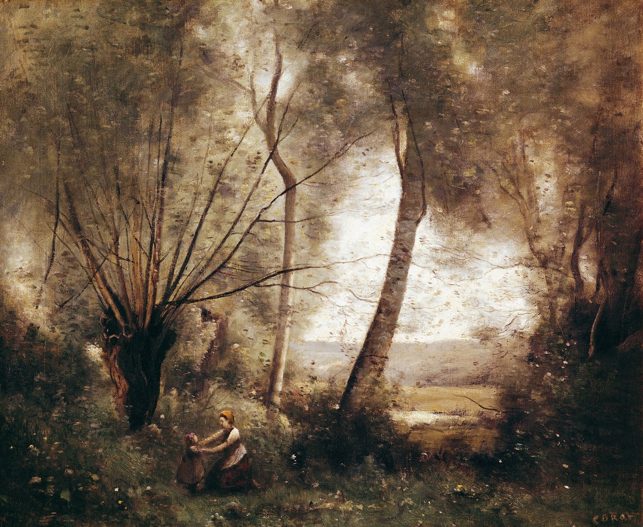 Landskab af Jean Baptiste Camille Corot