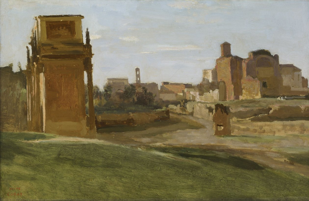 Larc de Constantin og forummet af Jean Baptiste Camille Corot