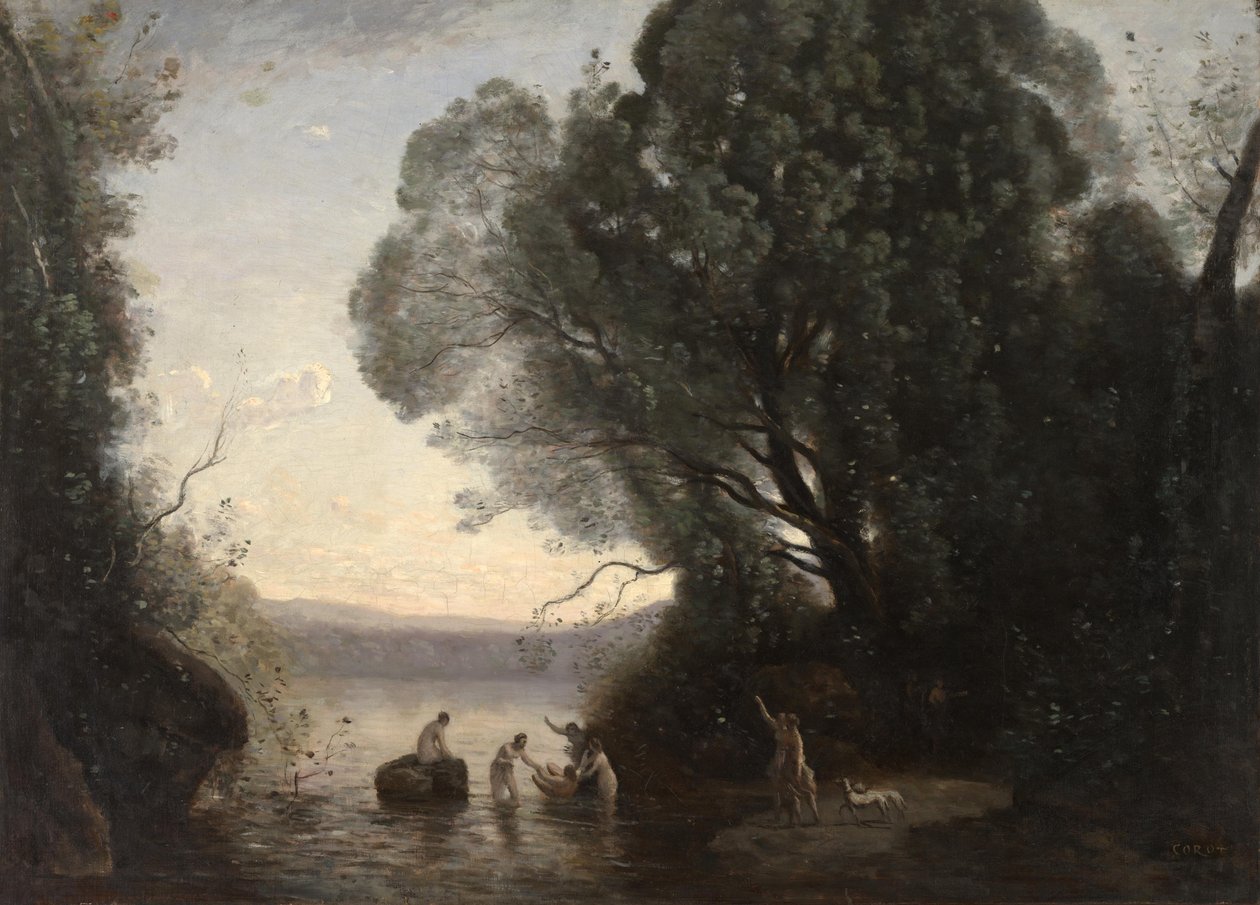 Dianas bad af Jean Baptiste Camille Corot
