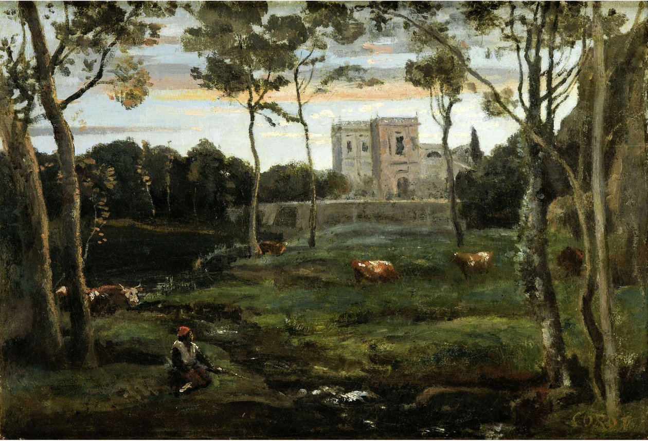 Villa Doria-Pamphili-parken i Rom af Jean Baptiste Camille Corot
