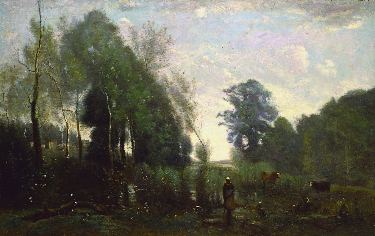 Misty Morning, ca. 1865 af Jean Baptiste Camille Corot