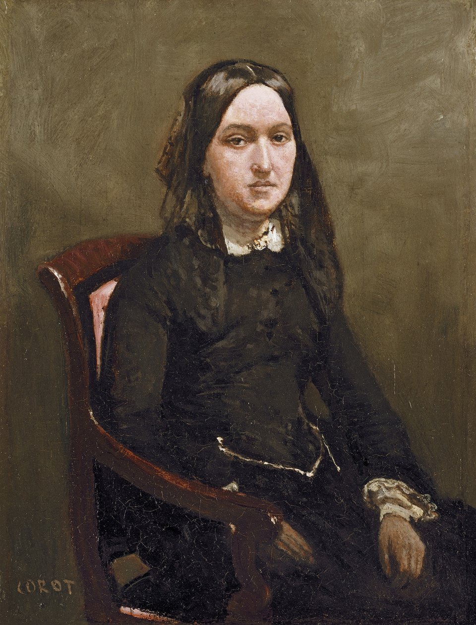 Fru Bison, 1852 af Jean Baptiste Camille Corot