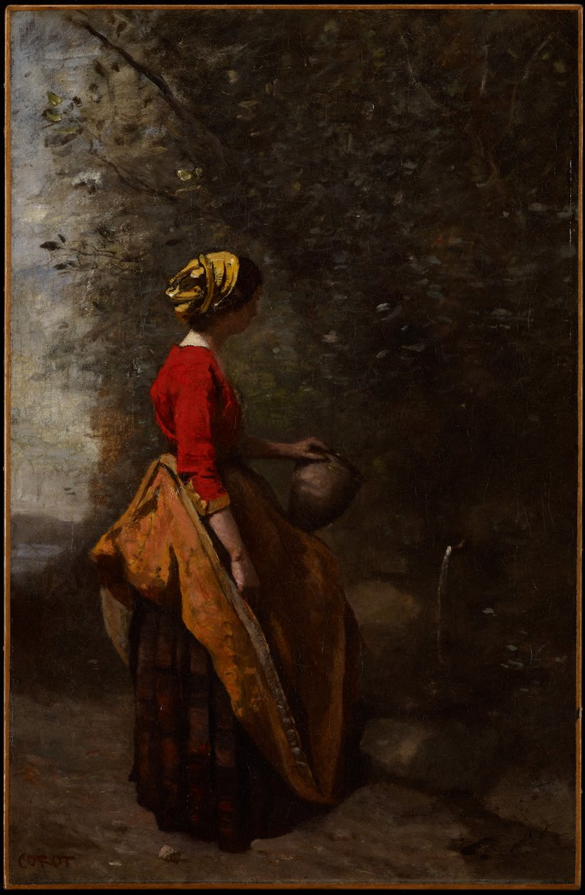 Bondepige ved Kilden, c.1860-65 af Jean Baptiste Camille Corot