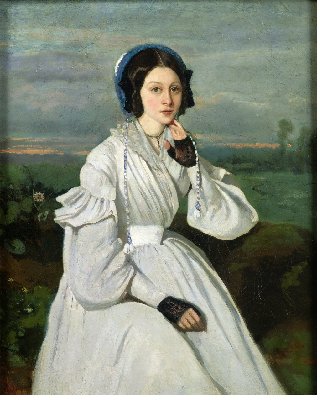 Portræt af Louise Claire Sennegon, fremtidig Madame Charmois, 1837 af Jean Baptiste Camille Corot