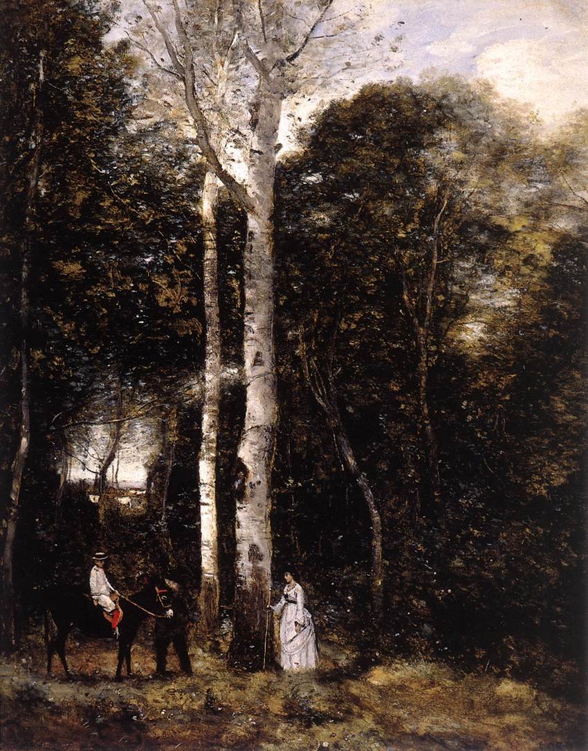 Promenaden i Parc des Lions i Port-Marly af Jean Baptiste Camille Corot