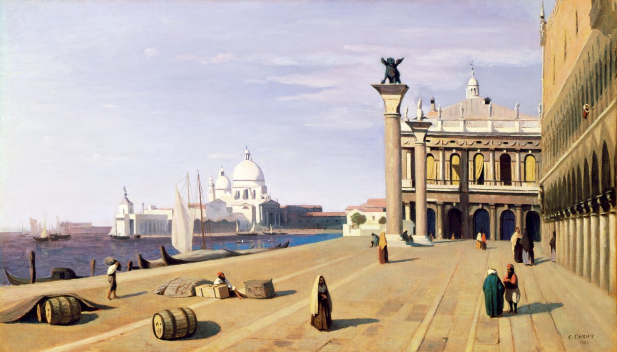 Riva degli Schiavone, Venedig, 1845 af Jean Baptiste Camille Corot