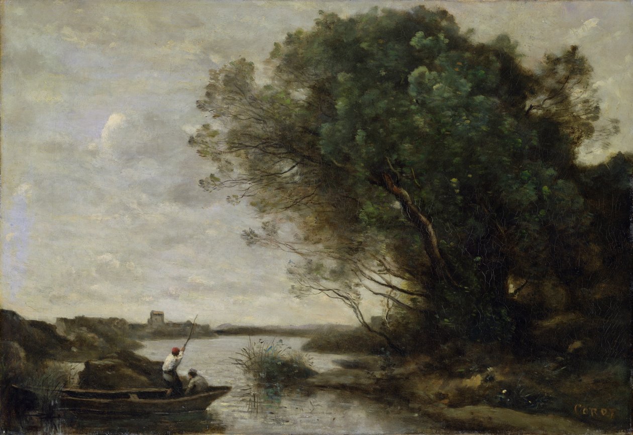 Flodlandskab af Jean Baptiste Camille Corot