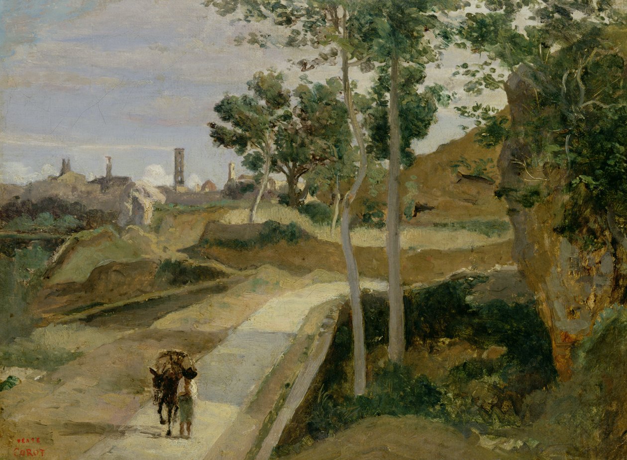 Vej fra Volterra af Jean Baptiste Camille Corot