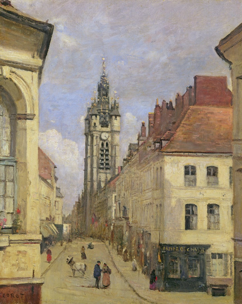 Klokketårnet i Douai, 1871 af Jean Baptiste Camille Corot