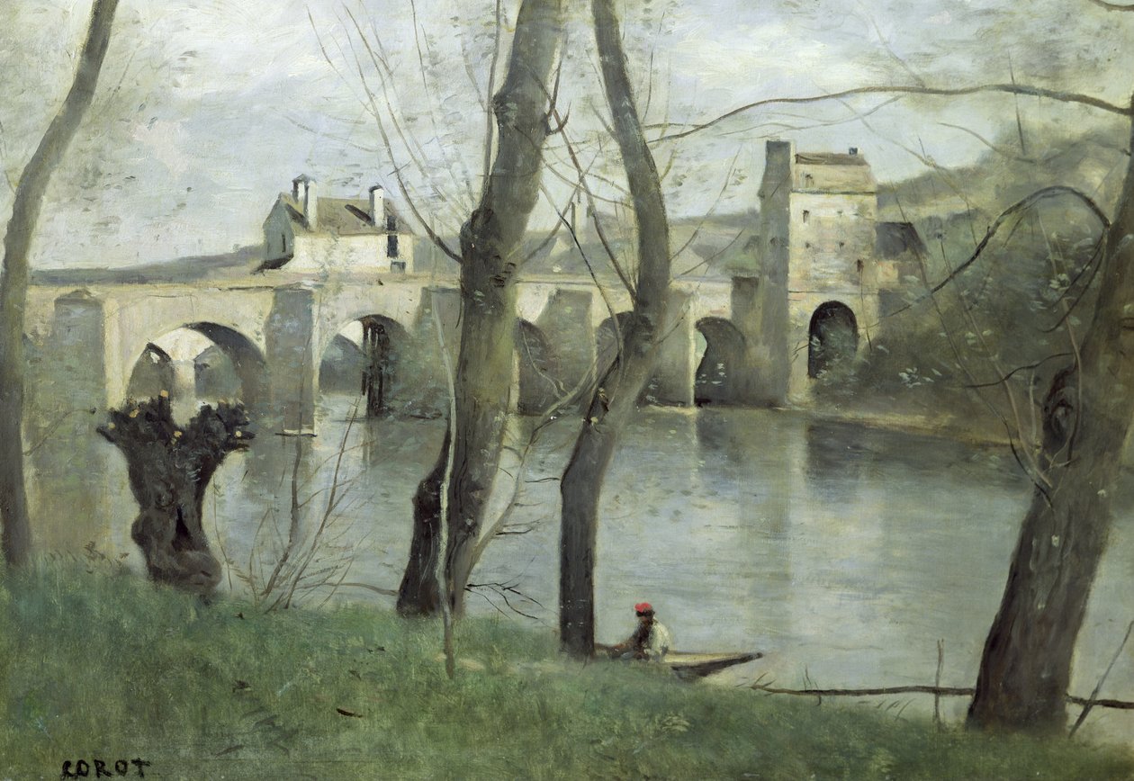 Broen ved Mantes af Jean Baptiste Camille Corot