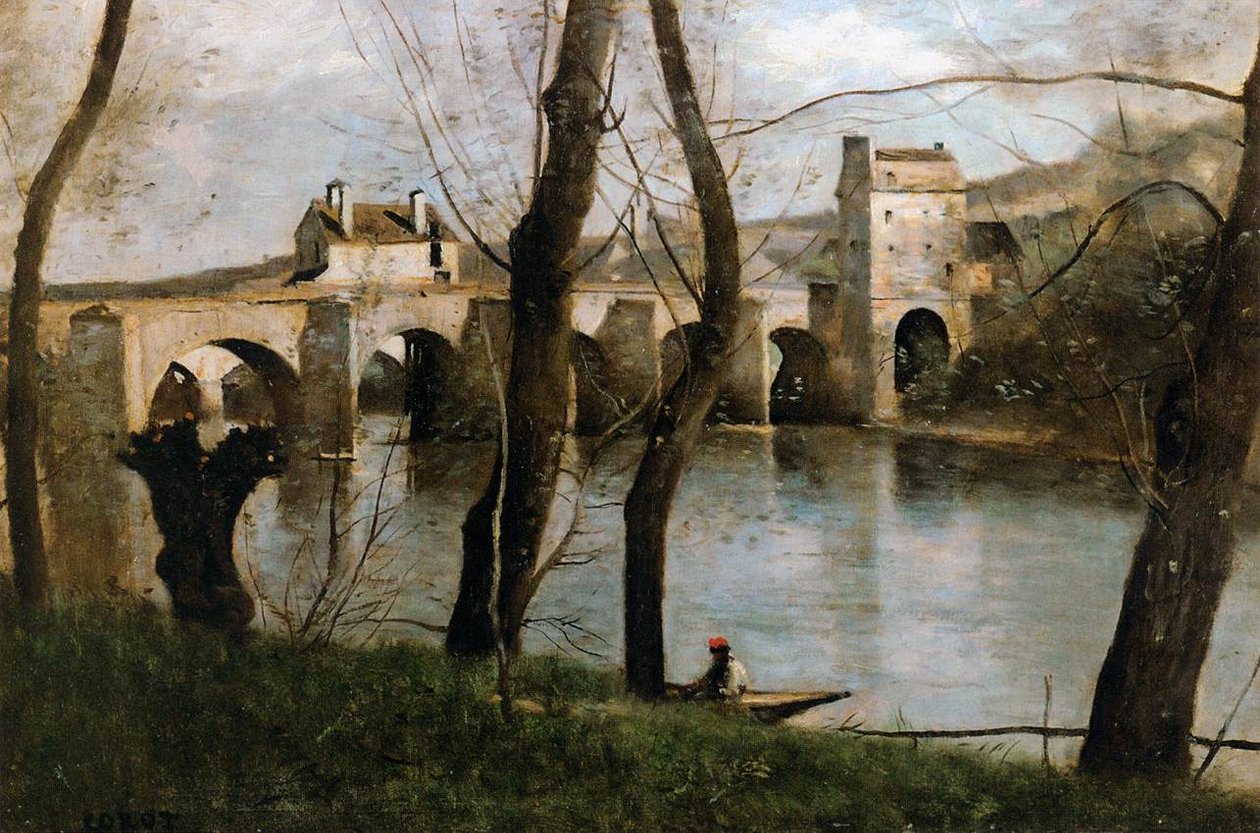 Broen ved Mantes af Jean Baptiste Camille Corot