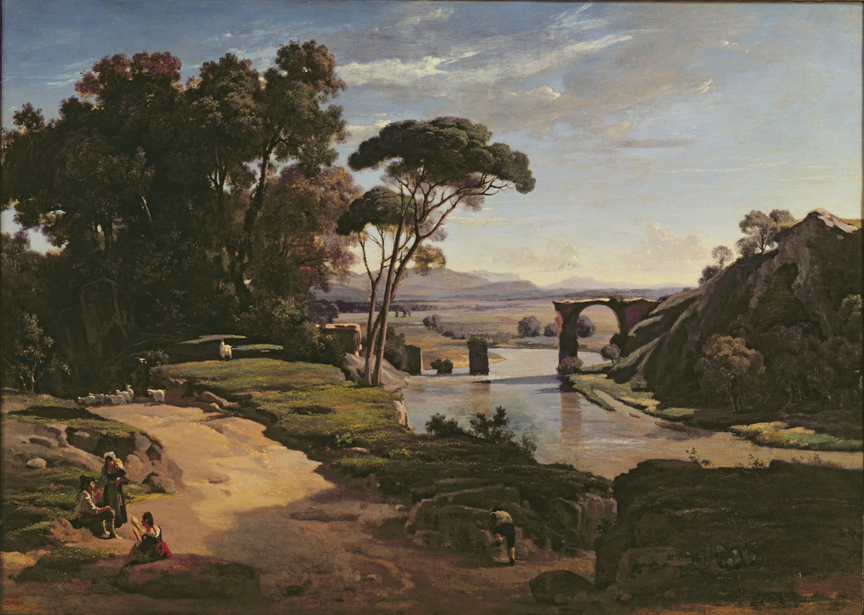 Broen ved Narni, ca. 1826-27 af Jean Baptiste Camille Corot