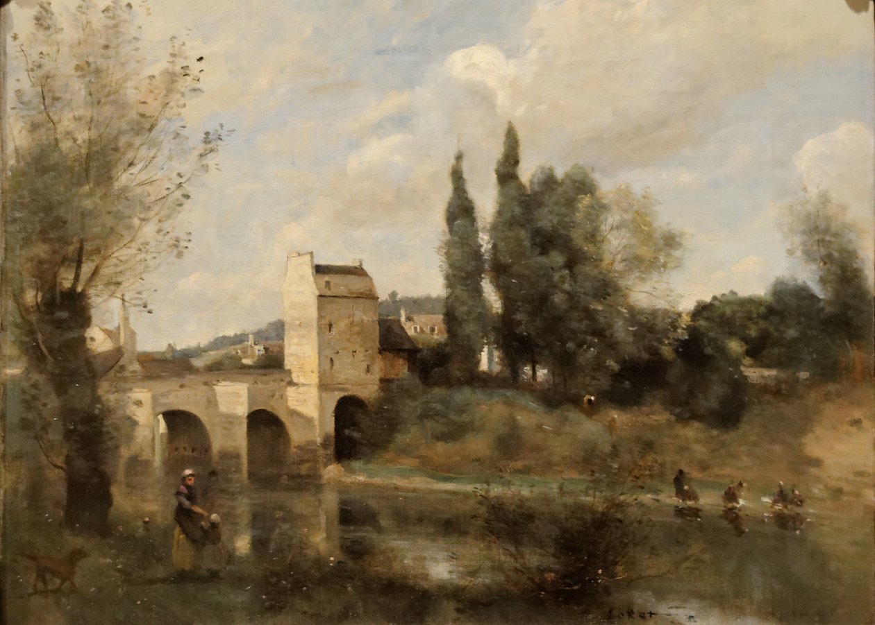 Broerne i Mantes af Jean Baptiste Camille Corot