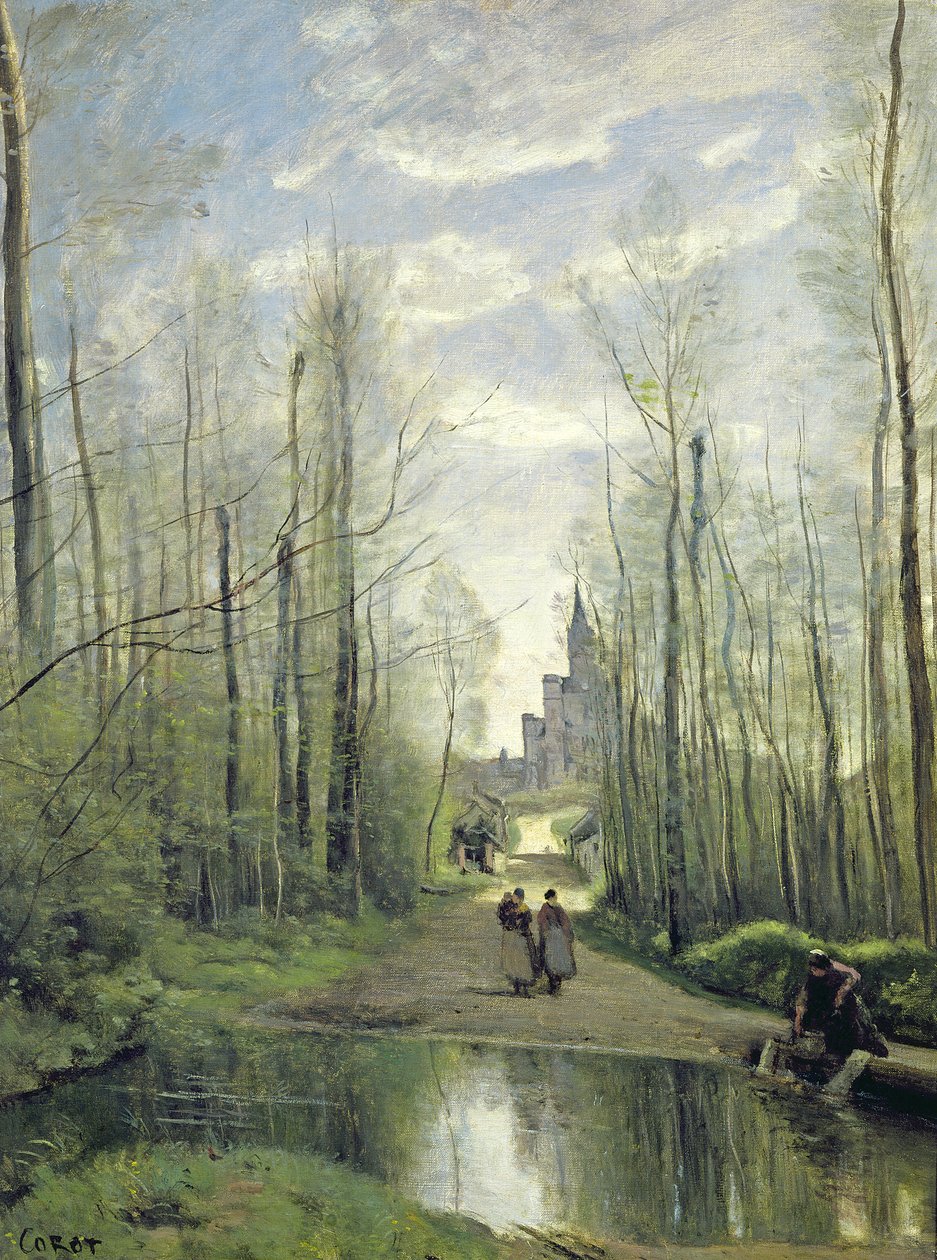 Kirken i Marissel, 1866 af Jean Baptiste Camille Corot