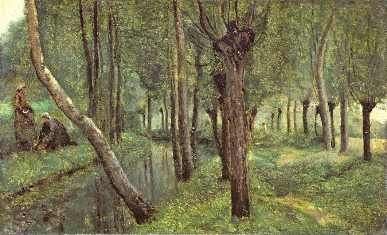 Dykken, ca. 1865 af Jean Baptiste Camille Corot