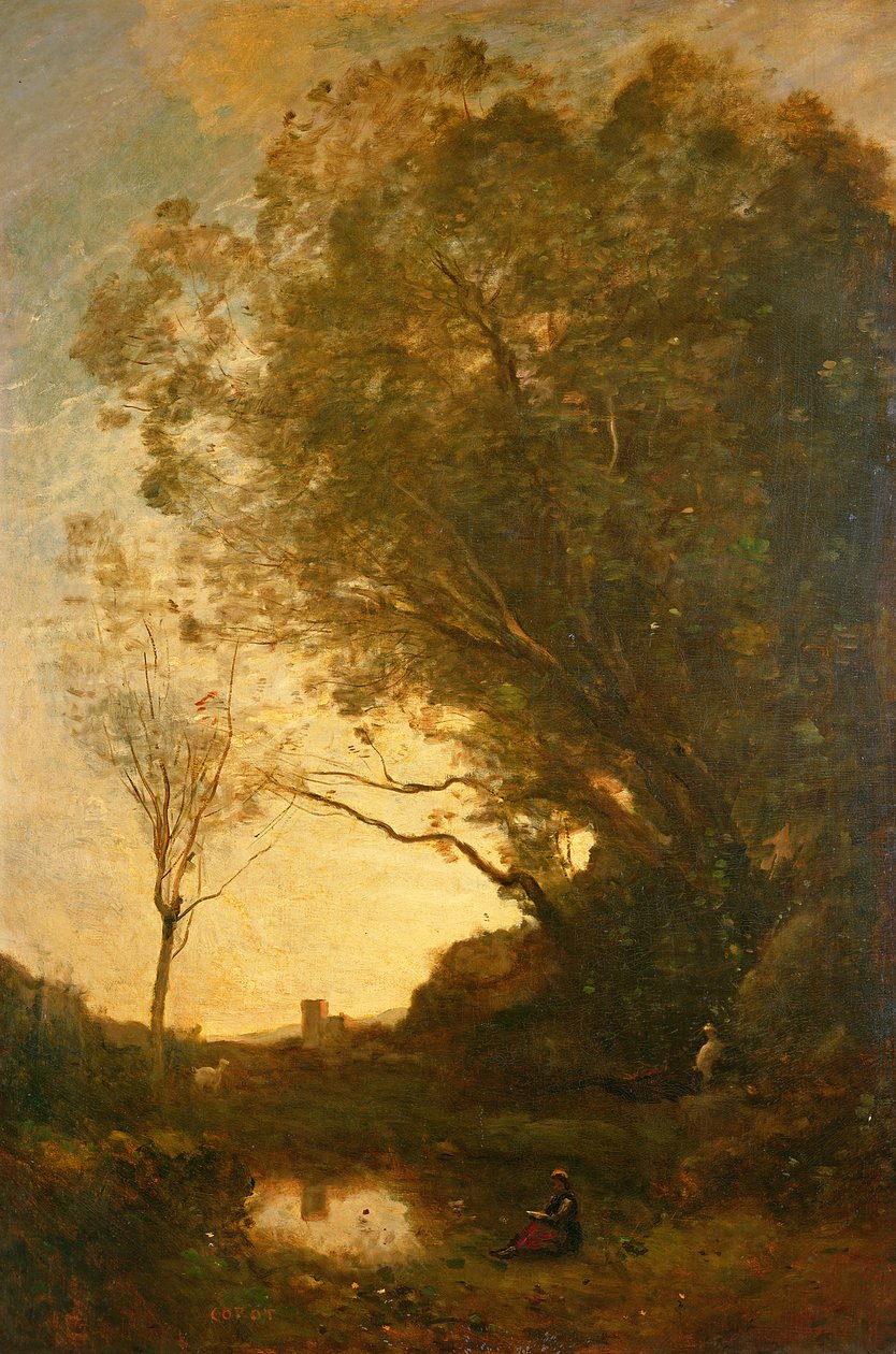 Aftenen af Jean Baptiste Camille Corot
