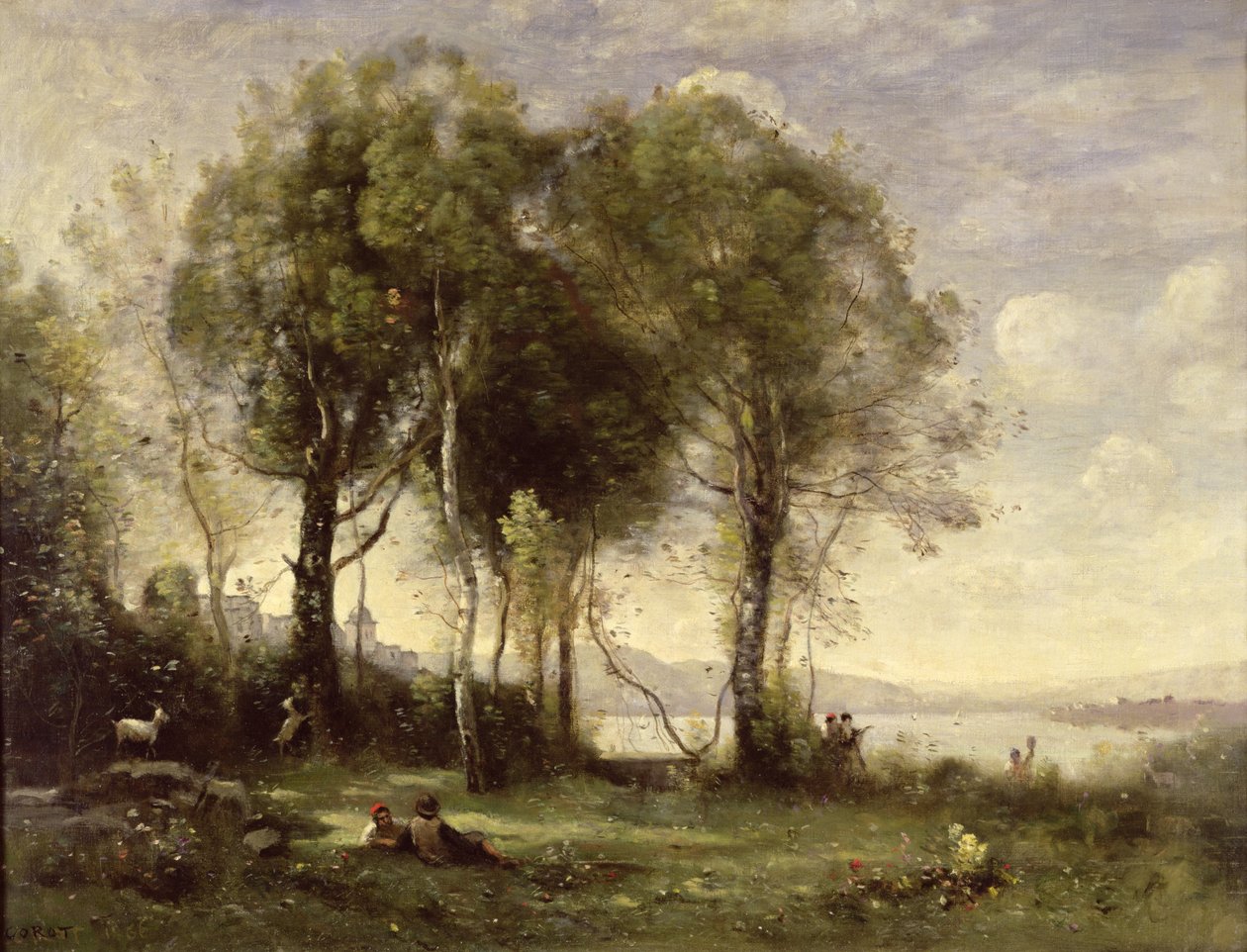 Gedehyrderne i Castel Gandolfo, 1866 af Jean Baptiste Camille Corot