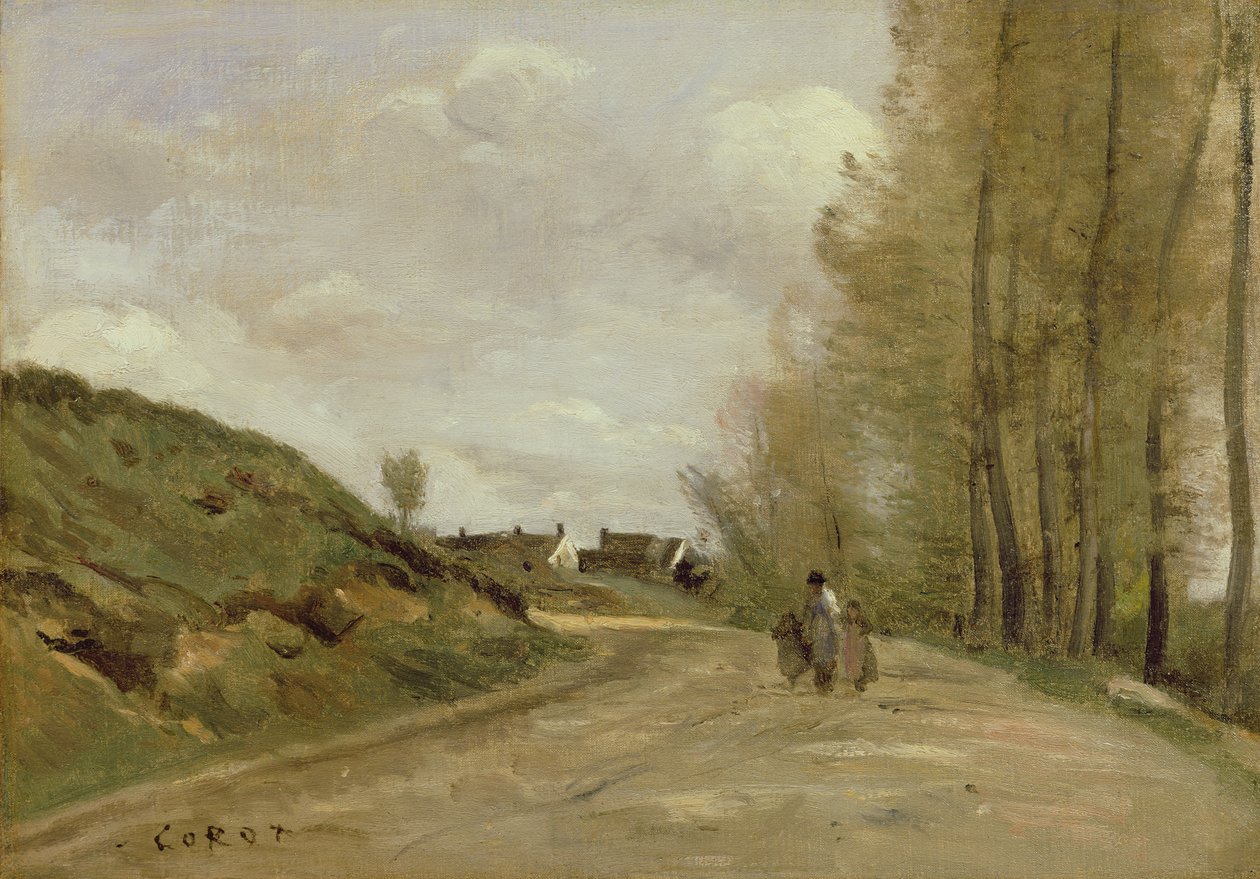 Vejen i Gouvieux, ca. 1850-60 af Jean Baptiste Camille Corot