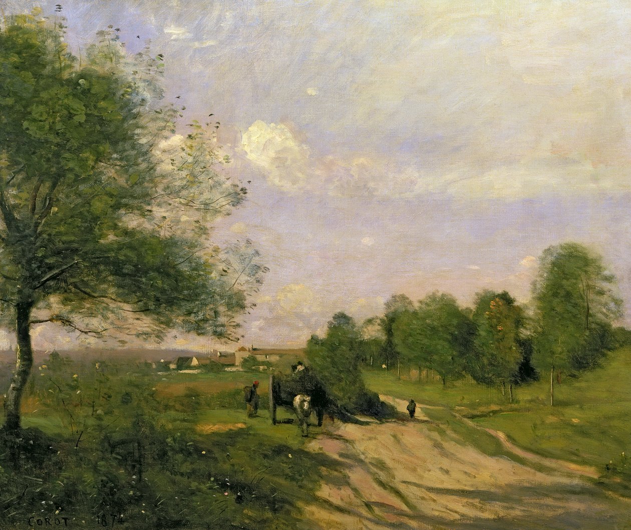 Vognen, Souvenir fra Saintry, 1874 af Jean Baptiste Camille Corot