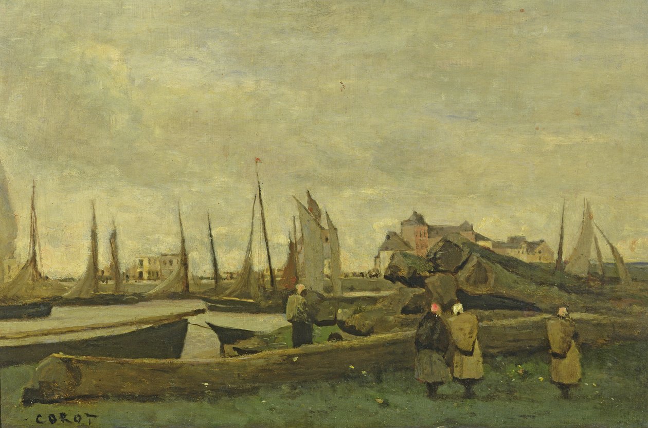 Rapport - En kaj, ca. 1855-65 af Jean Baptiste Camille Corot