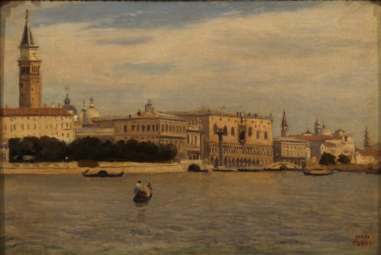 Venedig fra Dogana af Jean Baptiste Camille Corot