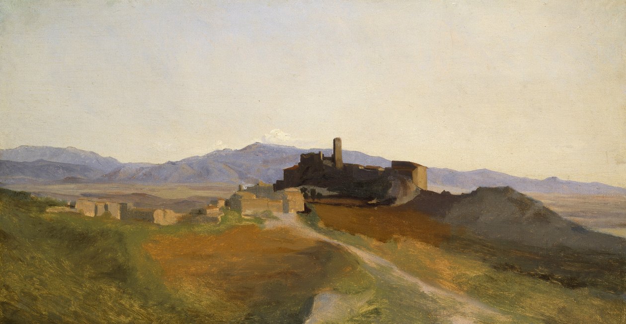 Udsigt over Olevano af Jean Baptiste Camille Corot