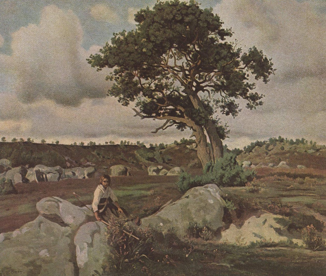 Wald von Fontainebleau af Jean Baptiste Camille Corot