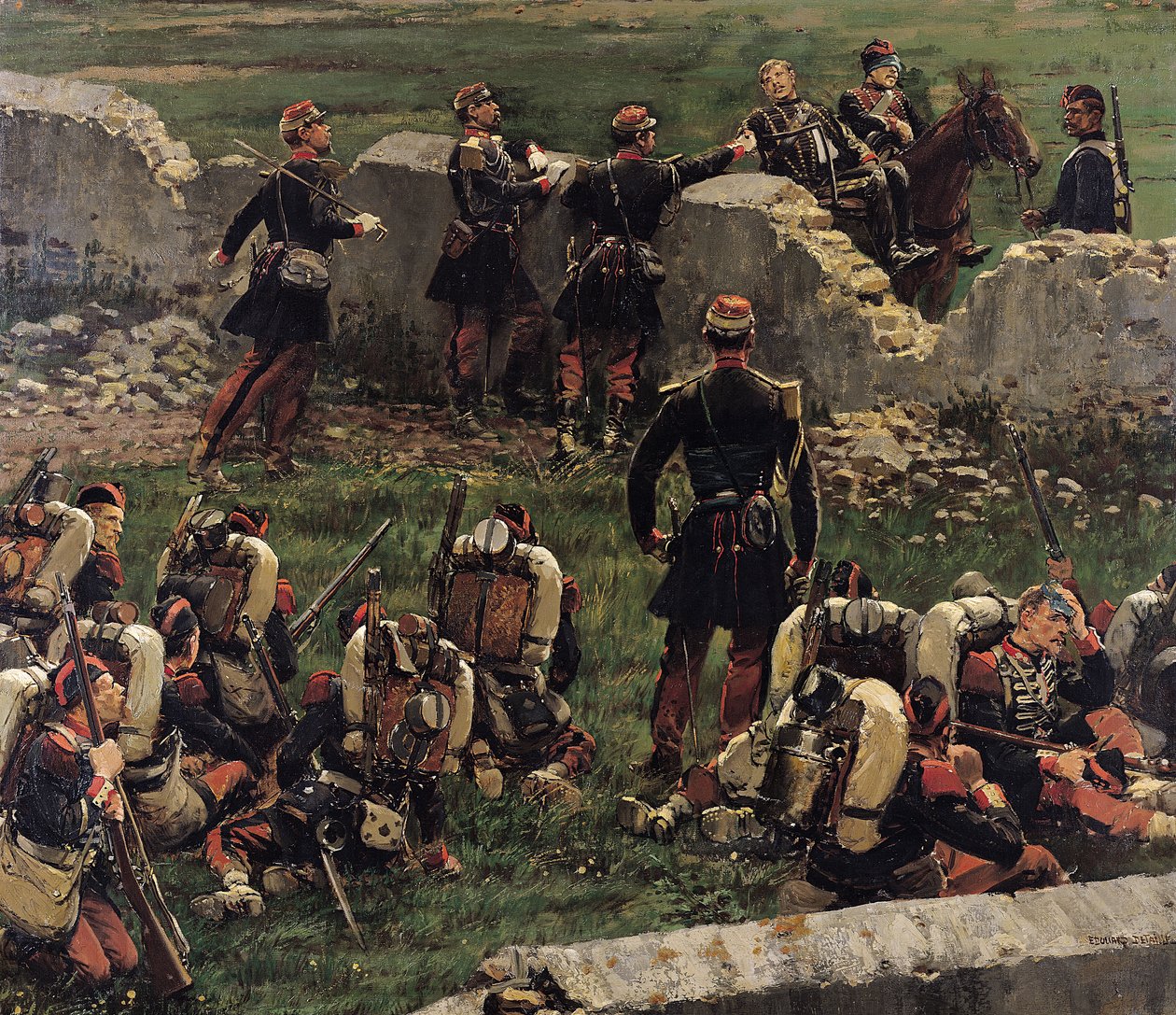 Fragment af panoramaet af slaget ved Rezonville (16. august 1870), 1883 af Jean Baptiste Edouard Detaille