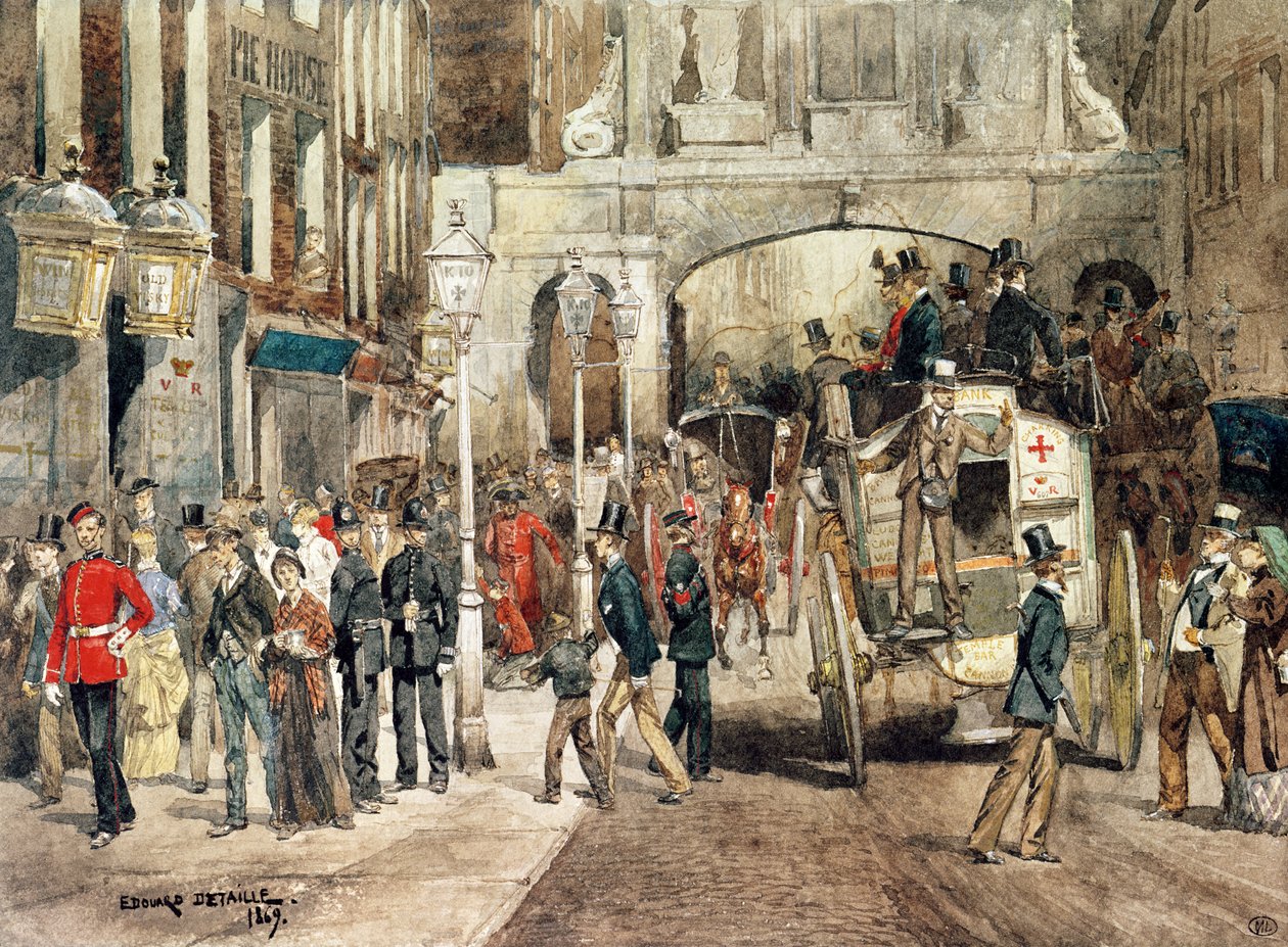 London Street, 1869 af Jean Baptiste Edouard Detaille