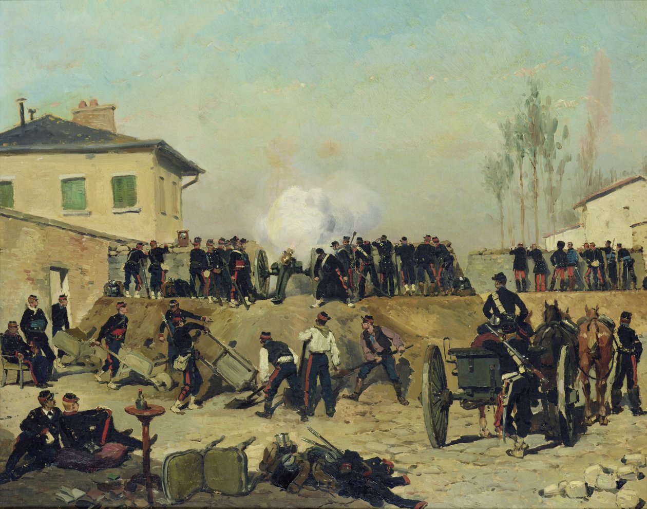 Slaget ved Villejuif, belejringen af Paris, 1870 af Jean Baptiste Edouard Detaille