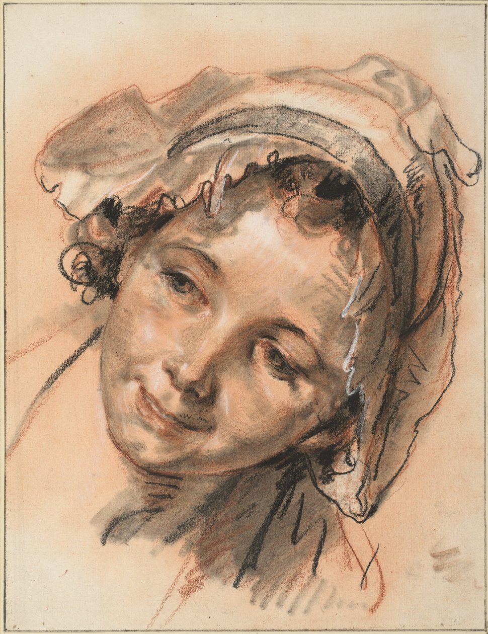 Leder af smilende pige, ca. 1765 af Jean Baptiste Greuze