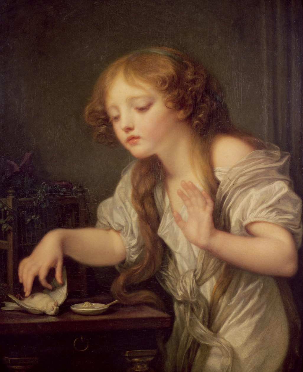 Den døde fugl af Jean Baptiste Greuze