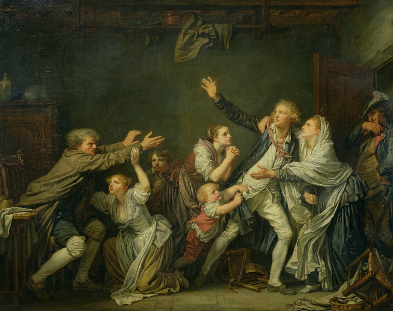 Faderens forbandelse eller den utaknemmelige søn, 1777 af Jean Baptiste Greuze