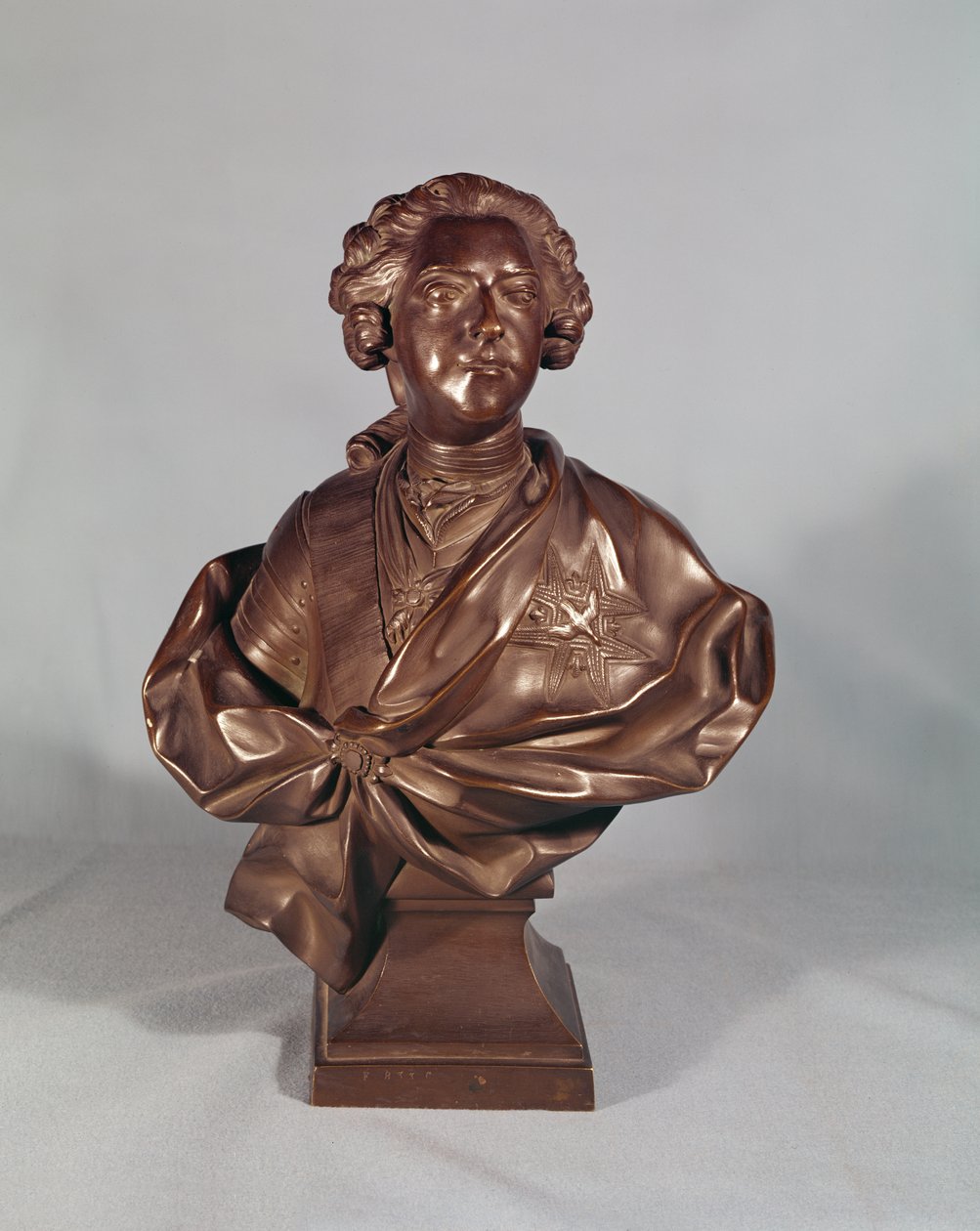 Buste af Ludvig XV (1710-74) 1751 (bronze) af Jean Baptiste II Lemoyne