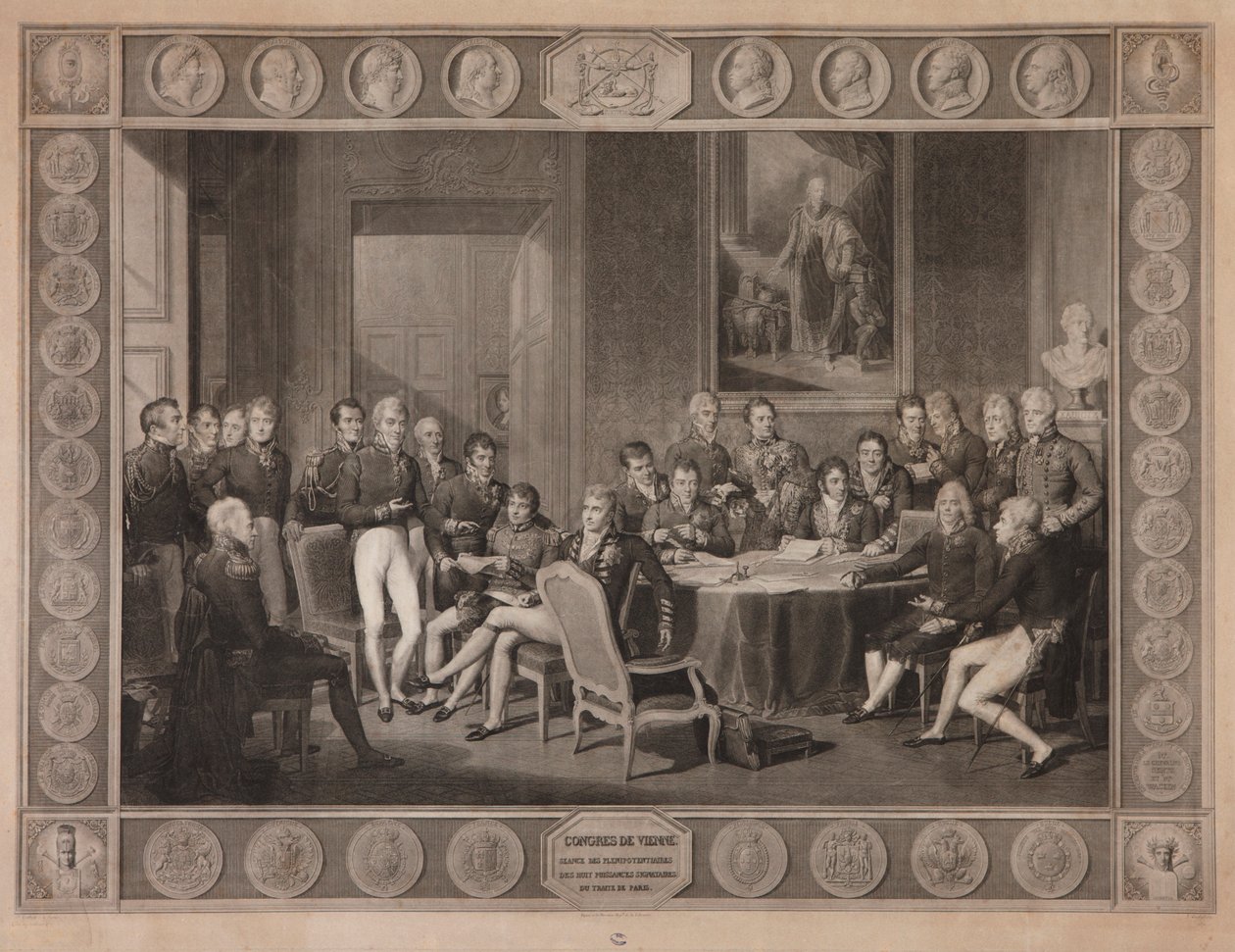 Wienerkongressen, befuldmægtiget møde, 1819 af Jean Baptiste Isabey