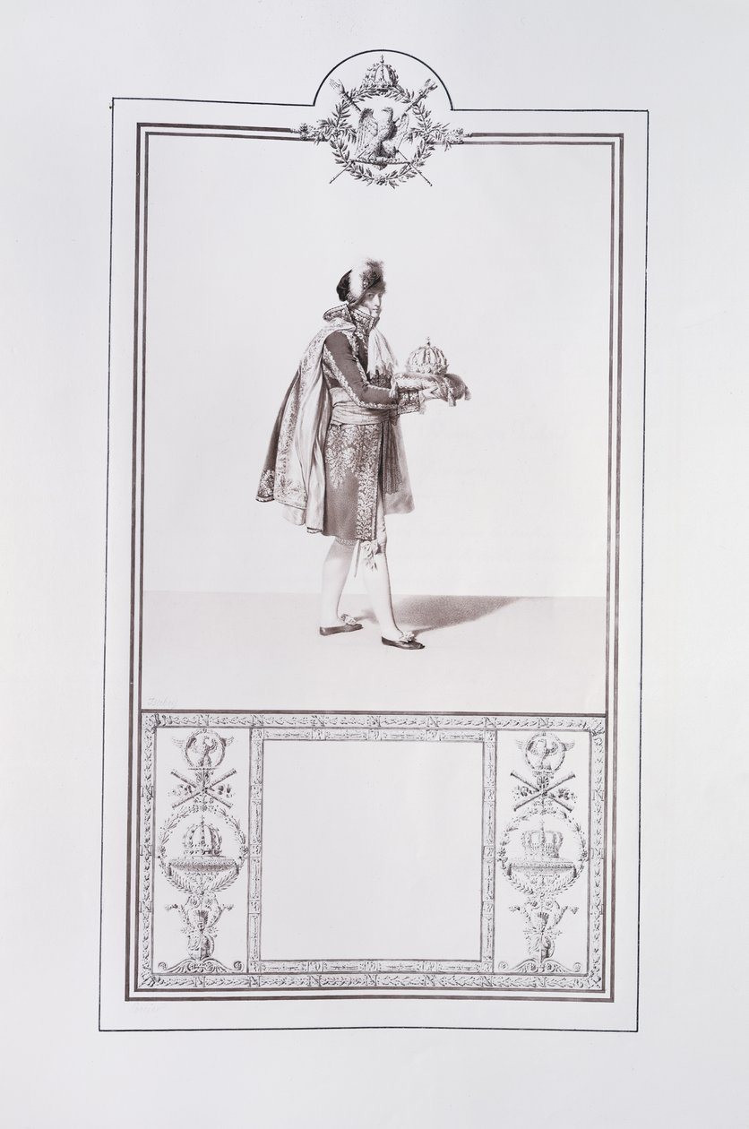 Kostume af en fransk prins til kroningen af kejser Napoleon I og kejserinde Josephine i Paris den 2. december 1804, illustration fra 