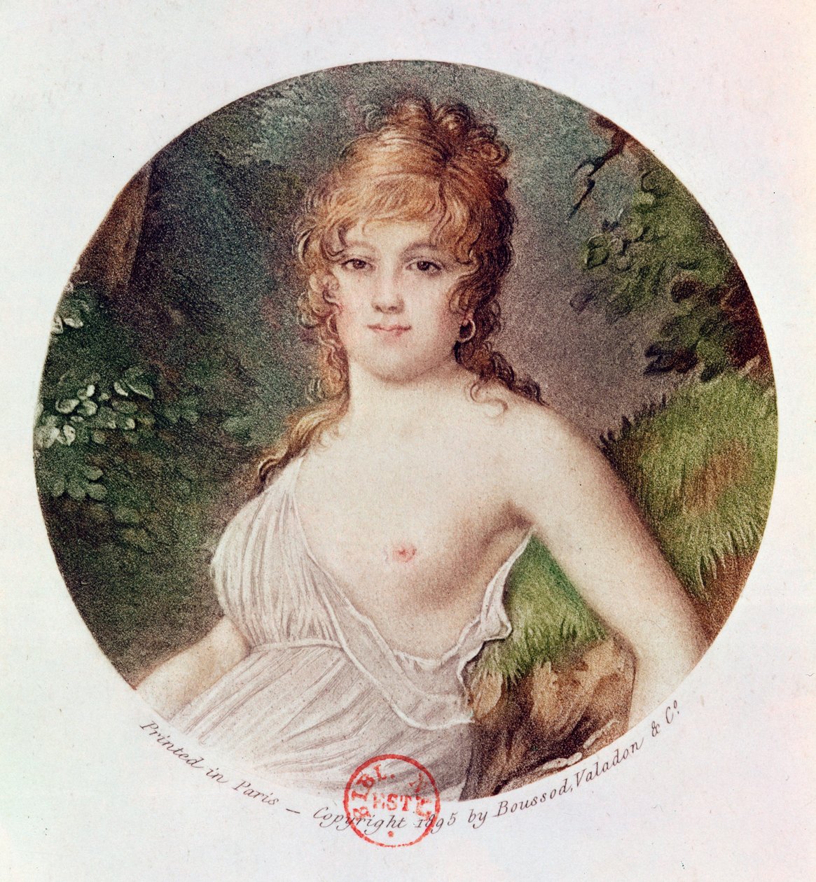 Portræt af Theresa de Cabarrus (1773-1835) også kendt som Madame Tallien, trykt af Boussod, Valadon and Company, 1895 (farvet litho) af Jean Baptiste Isabey