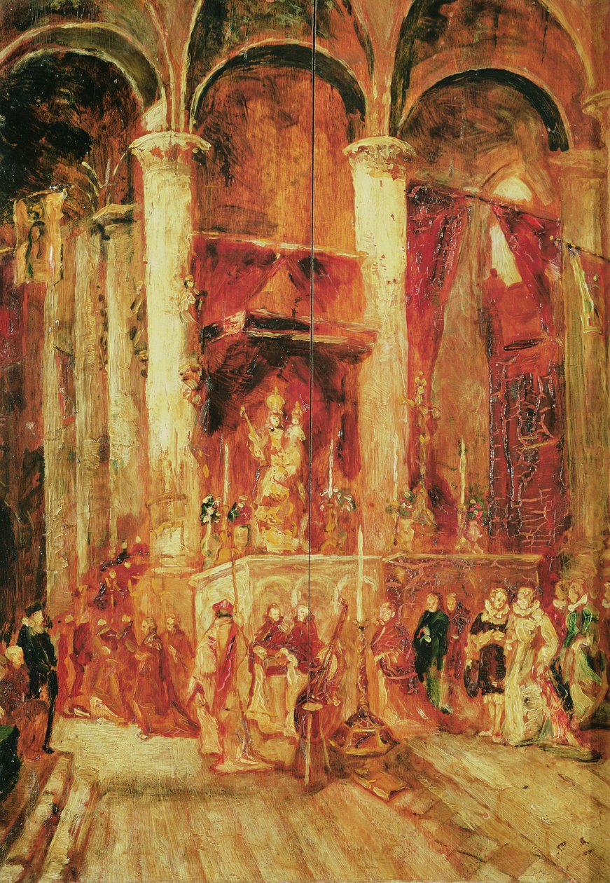 Procession i en kirke af Jean Baptiste Isabey