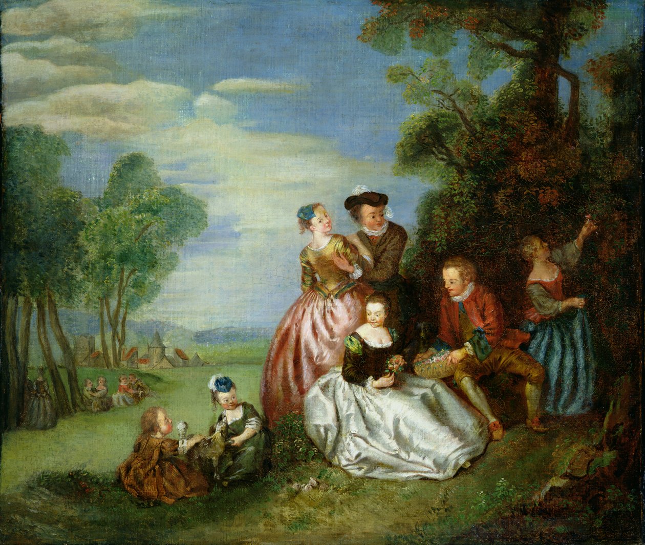 Samtale i en park af Jean Baptiste Joseph Pater