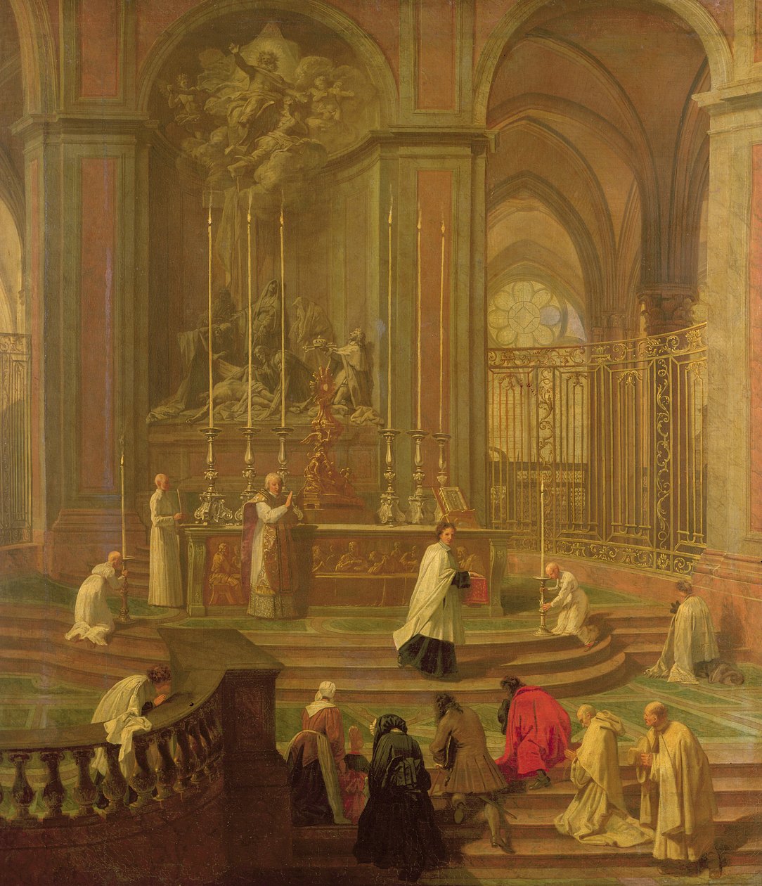 Messen af ​​kanon Antoine de La Porte eller Notre Dames alter, 1708-10 af Jean Baptiste Jouvenet