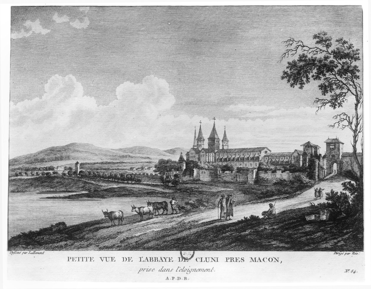 Udsigt over Cluny Abbey, fra 