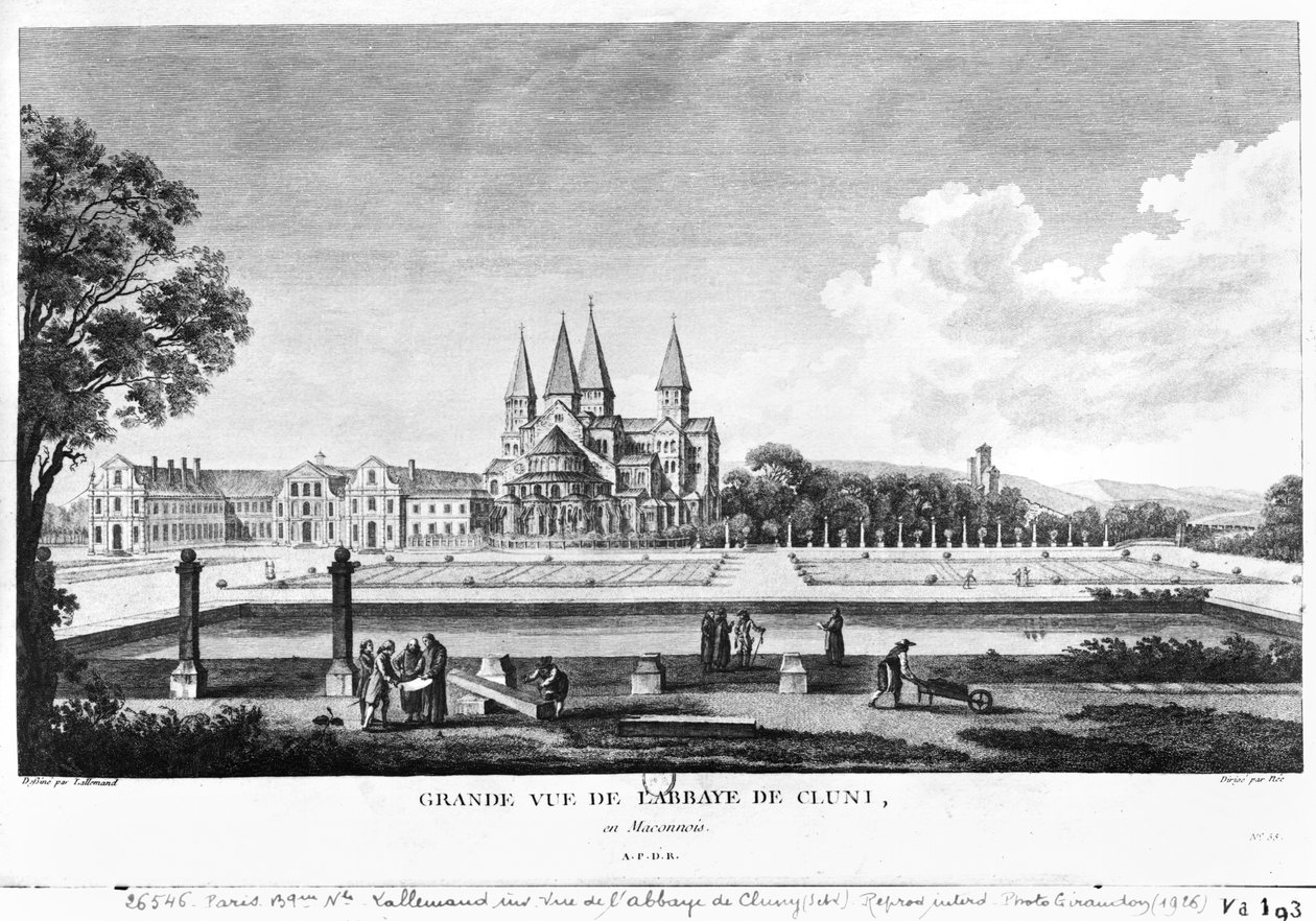 Udsigt over Cluny Abbey, fra 