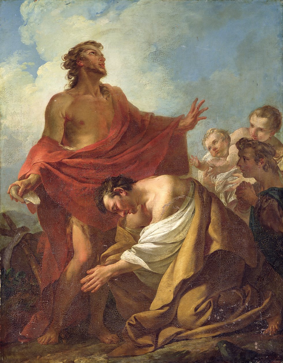 Johannes Døberen døber jøderne i ørkenen, 1743 af Jean Baptiste Marie Pierre