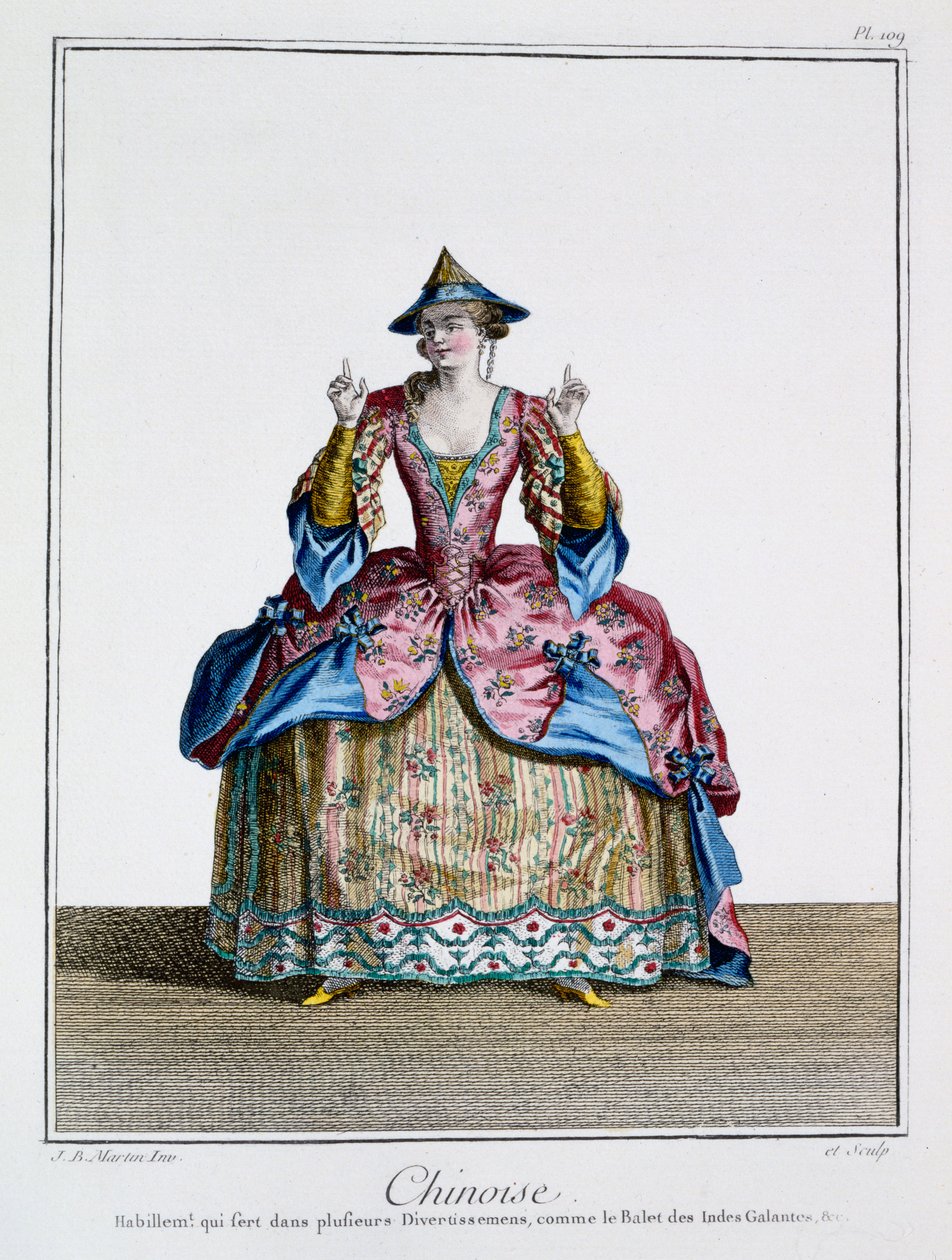 Chinoise, fra "Ballet des Indes Galantes", slutningen af det 18. århundrede (håndkoloreret stik) af Jean Baptiste Martin