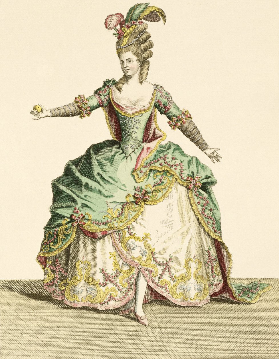 Kostume til Venus i flere operaer, graveret af kunstneren, ca. 1780 af Jean Baptiste Martin