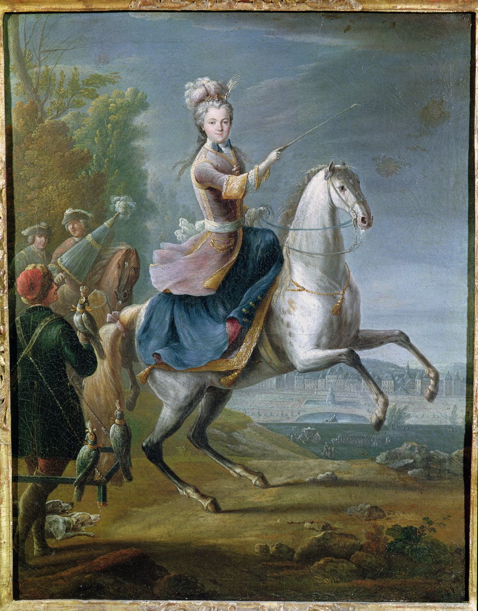 Ridesportræt af Maria Leszczynska (1703-68) af Jean Baptiste Martin