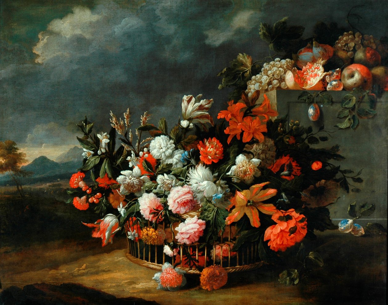 Kurv med blomster af Jean Baptiste Monnoyer