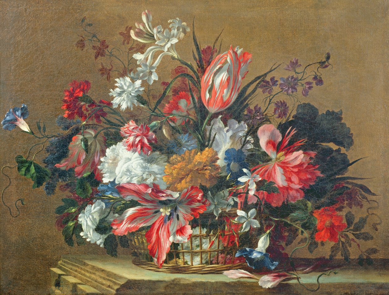 Kurv med blomster af Jean Baptiste Monnoyer